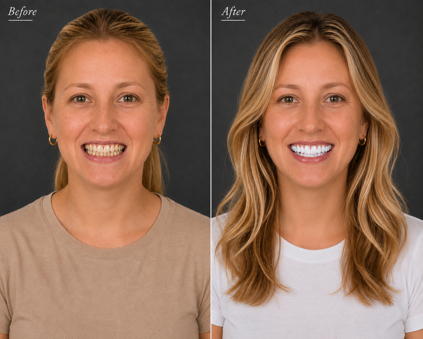 Before and after dental transformation